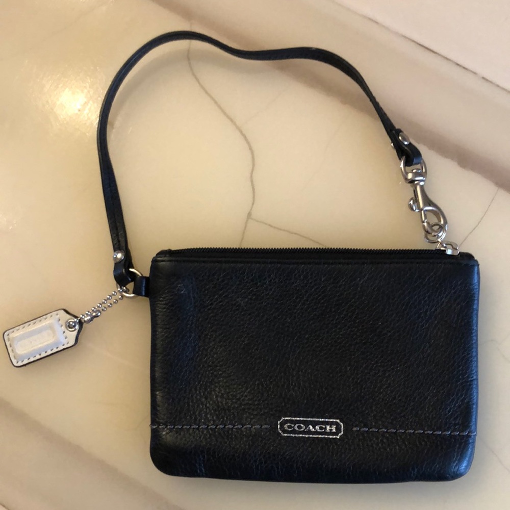 Black Coach wristlet in excellent used condition